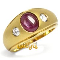 แหวนทับทิมประดับเพชร