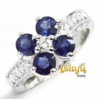 แหวนไพลินประดับเพชร