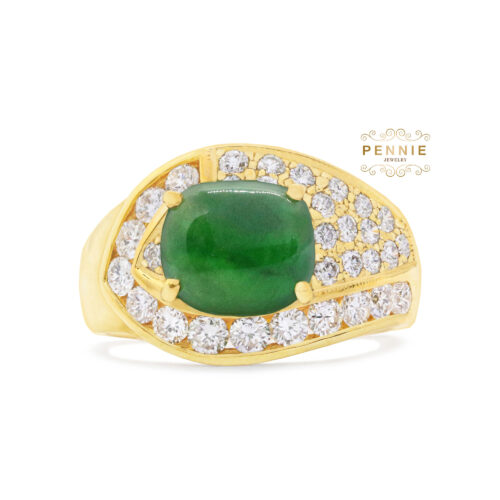 แหวนหยกประดับเพชร