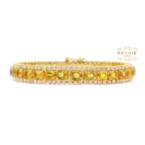 สร้อยข้อมือบุษราคัมประดับเพชร