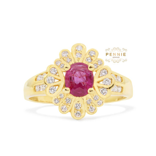 แหวนทับทิมประดับเพชร