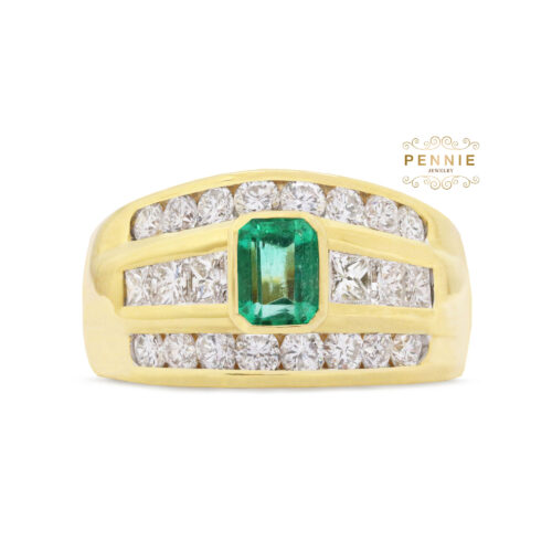 แหวนมรกตประดับเพชร