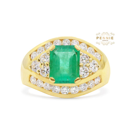 แหวนมรกตประดับเพชร