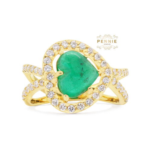 แหวนมรกตประดับเพชร