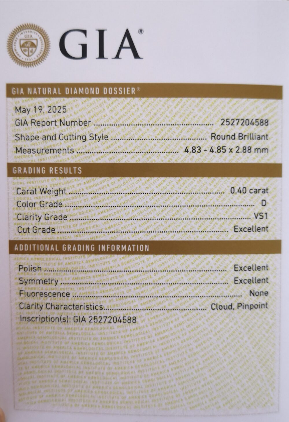 แหวนเพชร0.40กะรัตน้ำ100GIA - Image 2