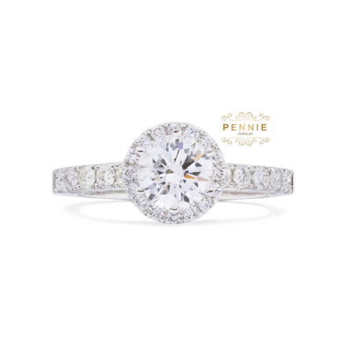 แหวนเพชร0.91กะรัตน้ำ100GIA