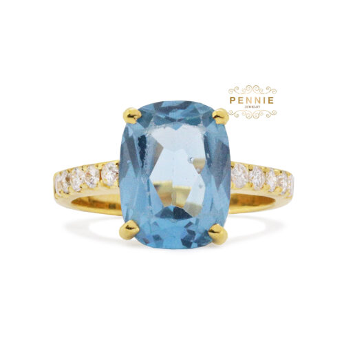 แหวนพลอยสีประดับเพชร